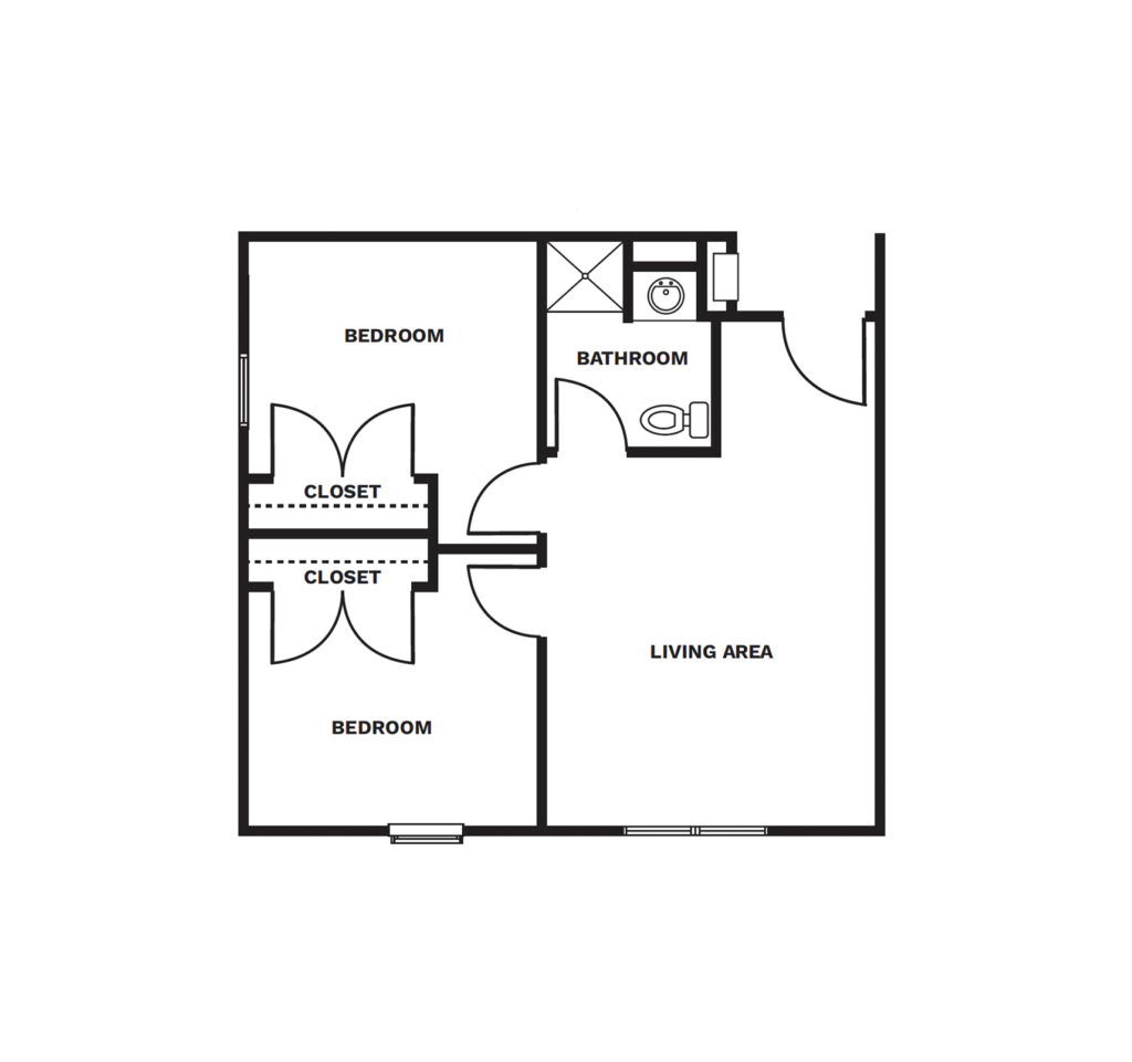 An illustrated floor plan image of a Companion Suite apartment.